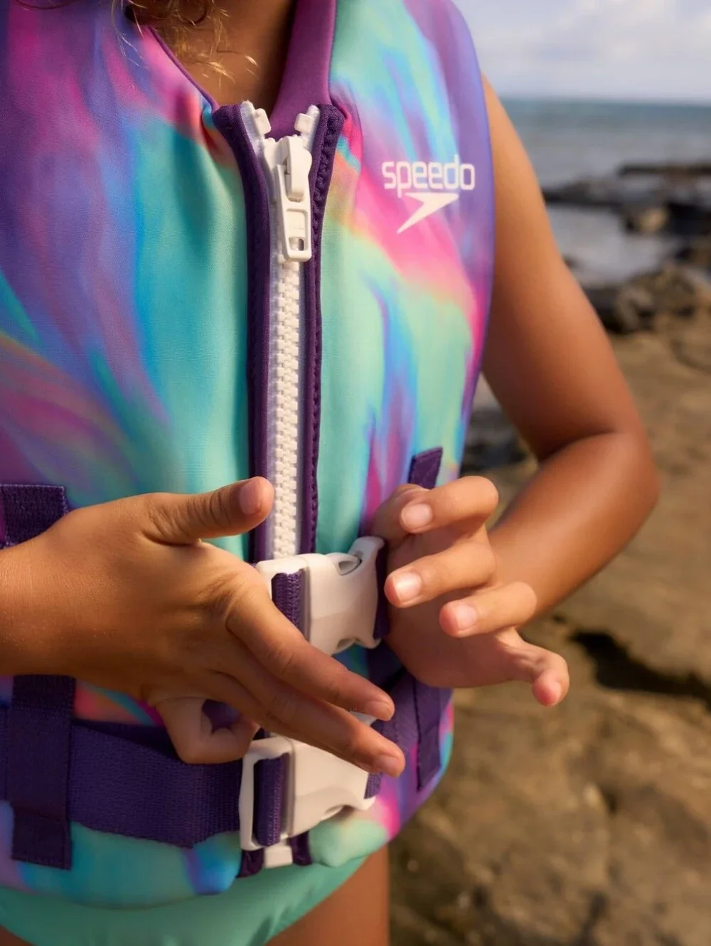 Speedo Junior Swim Vest - Purple Multi-Tone - 50-90 Lbs
